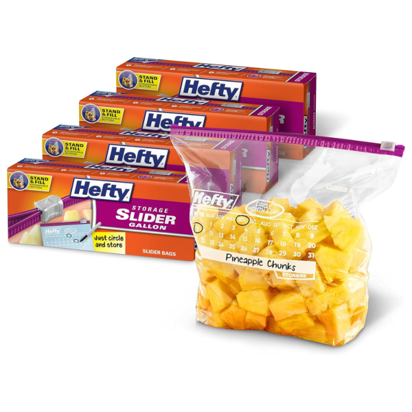 Hefty Slider Calendar Storage Bags, Gallon Size, 30 Count (Pack Of 4), 120 Total Supply
