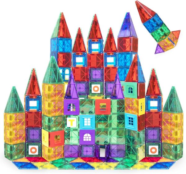 Playmags 100-Piece Magnetic Tiles Building Blocks Set Sale