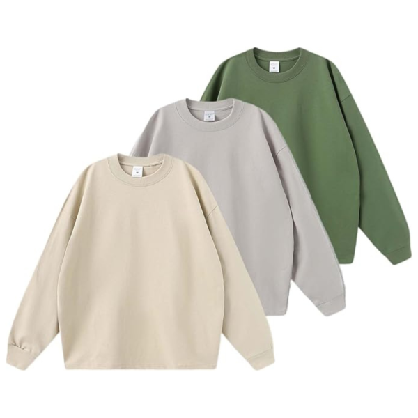 3 Pack Unisex Oversized Cotton Sweatshirts on Sale