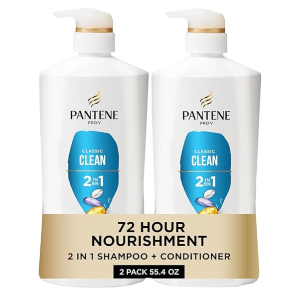 Pantene Classic Clean 2-In-1 Shampoo & Conditioner Set (27.7 Fl Oz Each, 2 Pack) Hot on Sale