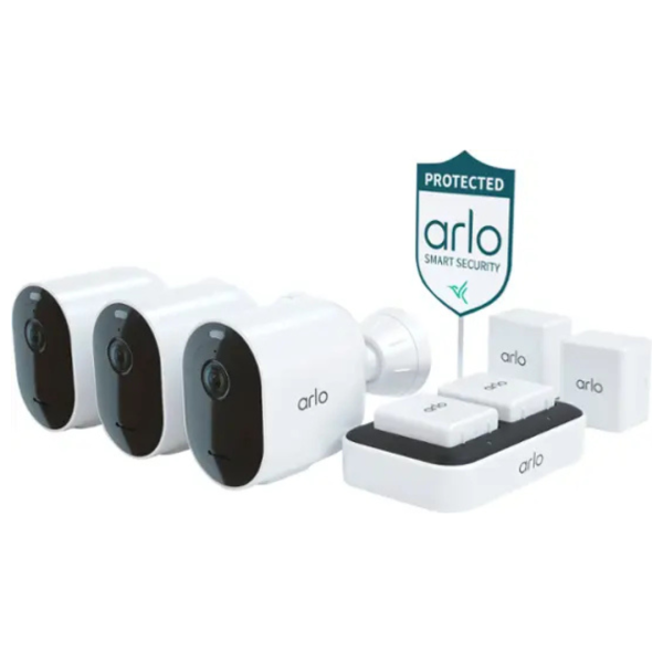 Arlo Pro 5S 2K 3 Camera Indoor Outdoor Spotlight Security Camera Bundle Online now