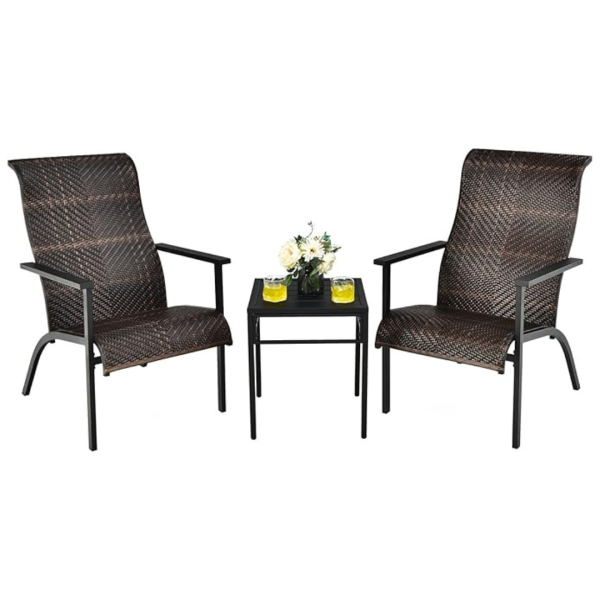 3-Piece Chairs And Coffee Table Patio Bistro Furniture Set Online now