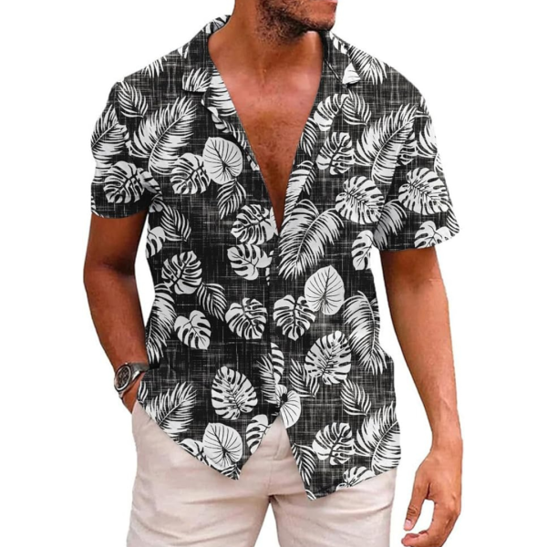 Men s Short Sleeve Button Down Hawaiian Shirt (Various) Fashion