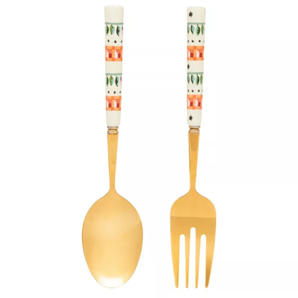 Cath Kidston Dolly Rose Serving Spoon & Fork Set Online Sale
