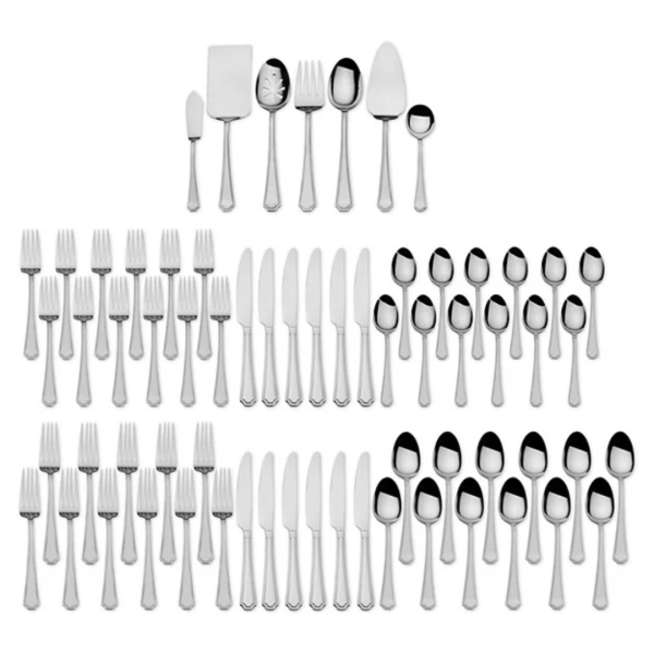 International Silver Carleigh 67-Piece Stainless Steel Flatware Set W Serving Utensil Fashion