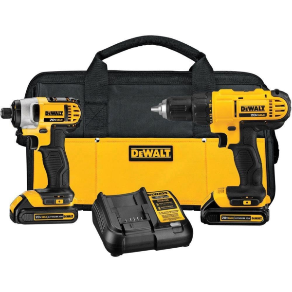 Dewalt 20V Cordless Drill and Impact Driver with 2 Batteries & Charger For Sale