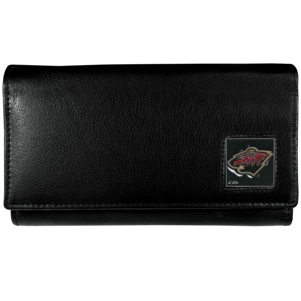 Minnesota Wild® Leather Trifold Wallet For Sale - Image 4