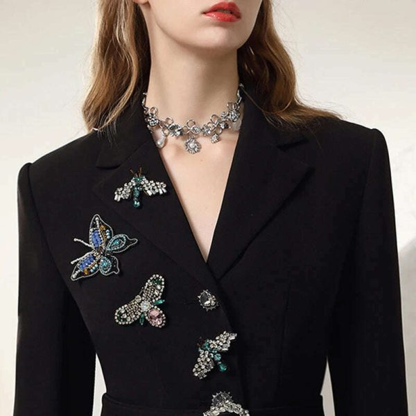 BPN Elegant Two Piece Set For Women Notched Collar Long Sleeve Blazers High Waist Flare Pants Temperament Slimming Sets Female Hot on Sale