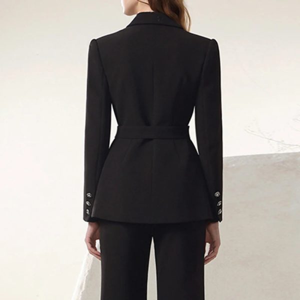 BPN Elegant Two Piece Set For Women Notched Collar Long Sleeve Blazers High Waist Flare Pants Temperament Slimming Sets Female Hot on Sale - Image 4