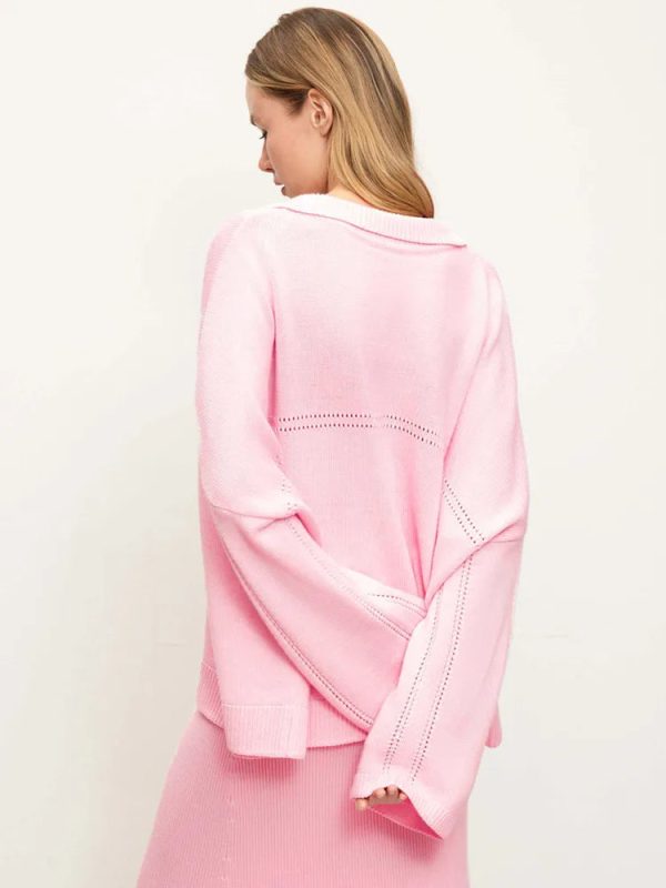 DEAT Fashion Women s 2 Pcs Set V-neck Loose Fit Long Sleeves Sweater High Waist Ankle-length Skirt Suit Autumn 2024 New 7AB4889 Online now - Image 5